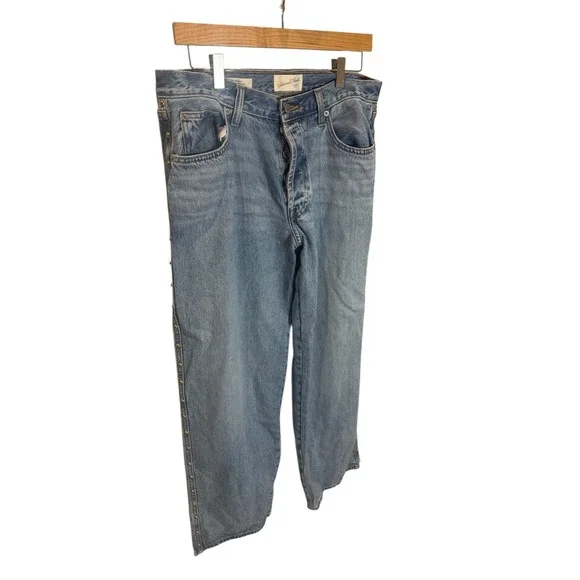 Universal Thread Womens Mid Rise 90s Baggy Studded Side Detail Denim Size 10 - Picture 4 of 7